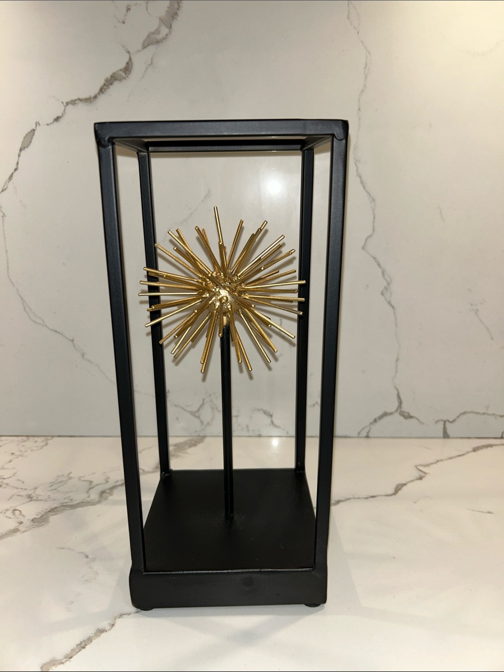 The Foundry Supply Co. Gold Starburst Sculpture in Black Frame Accent